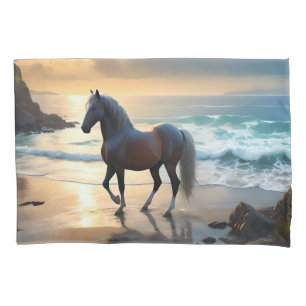 Palomino Horse On The Beach, Pillowcase