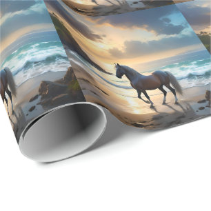 Palomino Horse On The Beach, Wrapping Paper