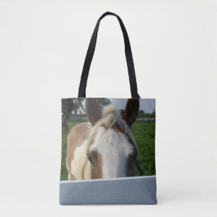 Palomino Horse Playing Peek a Boo Tote Bag