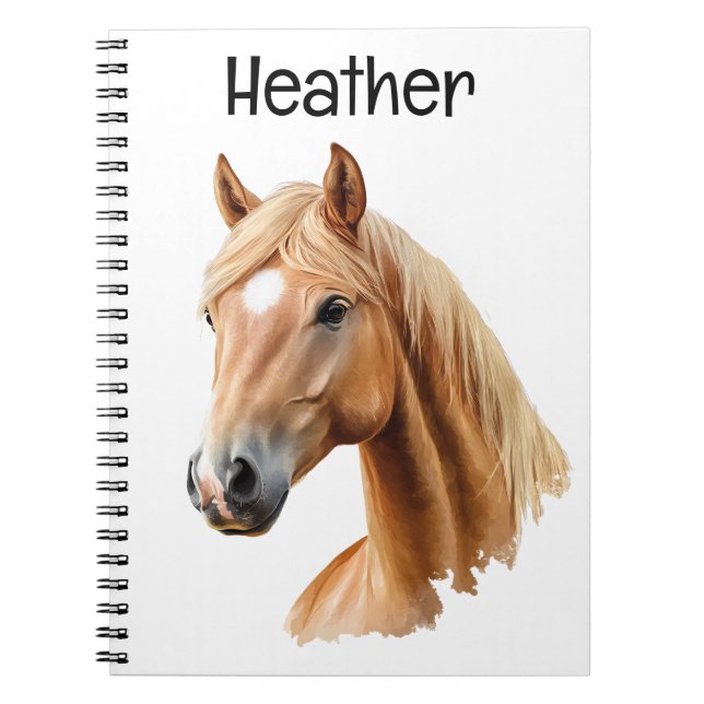 Palomino Horse Portrait Personalized  Notebook (Front)