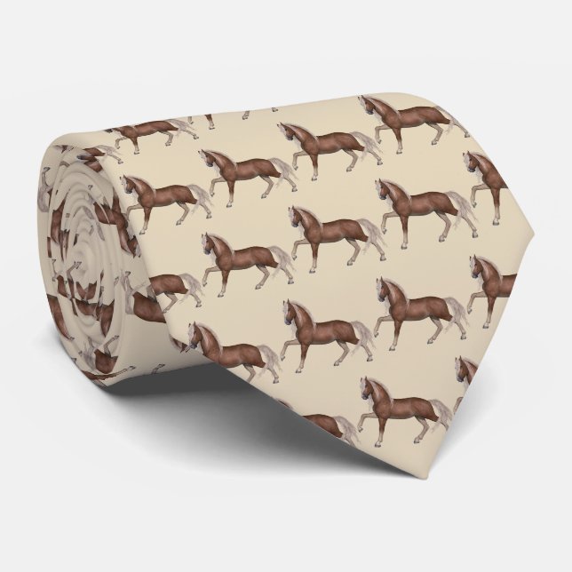 Palomino Horse Print Necktie (Rolled)
