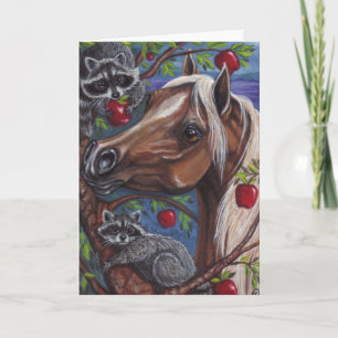 PALOMINO HORSE Raccoon Note Card