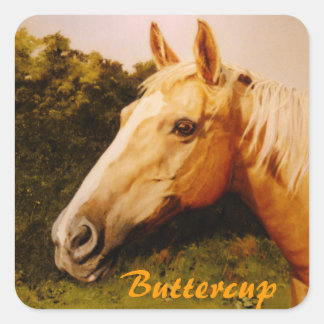 Palomino Horse with Blaze Square Sticker