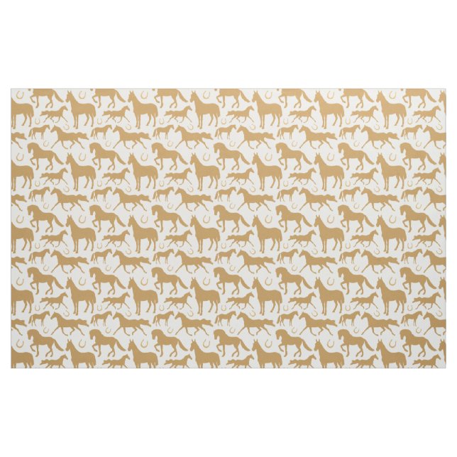 Palomino Horses Equine Pattern Fabric (Fat Quarter)