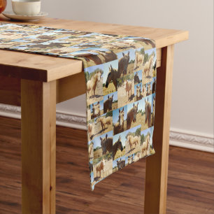 Palomino Horses Photo Collage, Short Table Runner