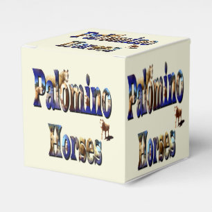 Palomino Horses Picture Logo, Favor Box