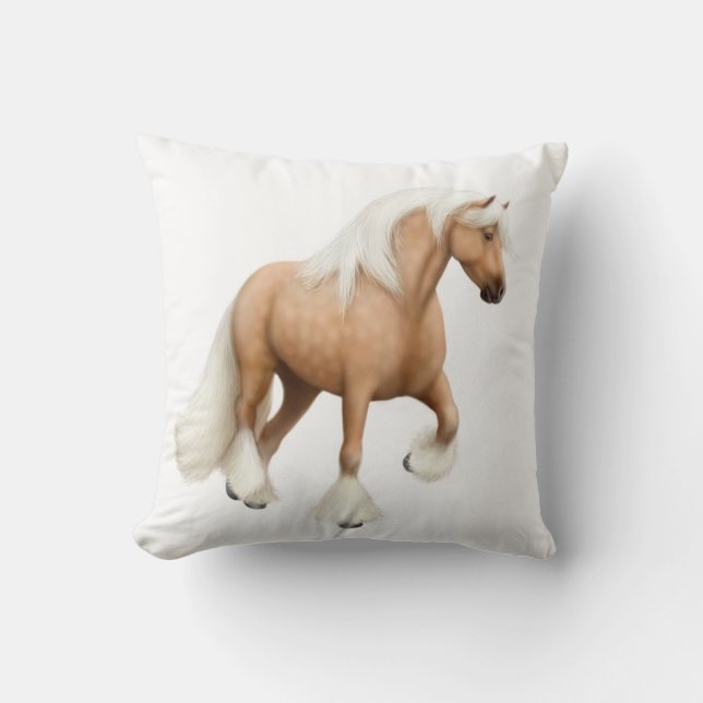 Palomino Irish Cob Horse Pillow (Front)