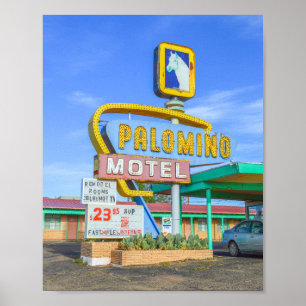 Palomino Motel Sign, Route 66, Tucumcari, NM Poster