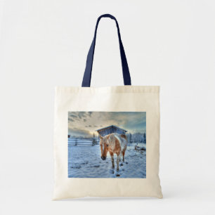 Palomino Paint Horse and Barn for Animal-lovers Tote Bag