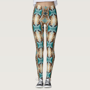 Palomino Paint Mustang Portrait Leggings