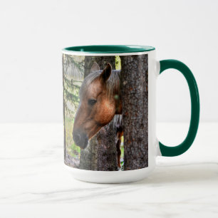 Palomino Paint Stallion & Forest Equine Photo Mug