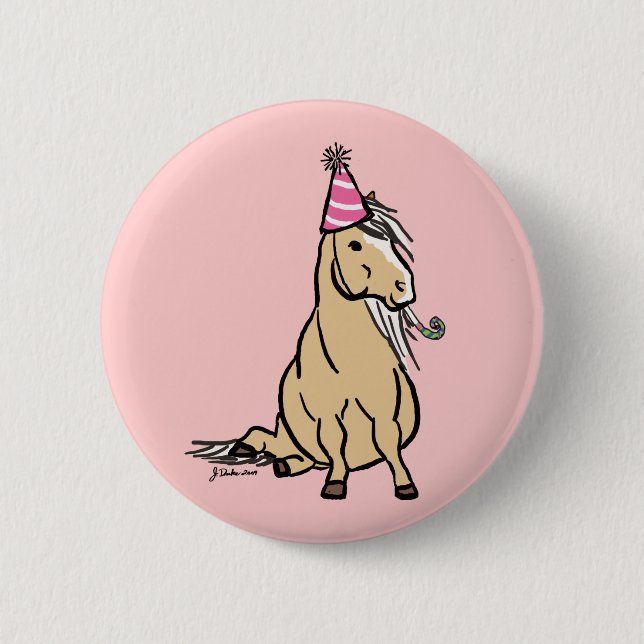 Palomino Party Pony 2 Inch Round Button (Front)