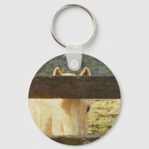 Palomino Peeking Through Fence Keychain