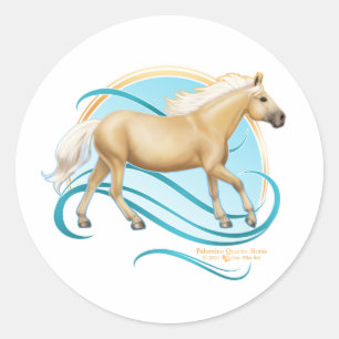 Palomino Quarter Horse Classic Round Sticker