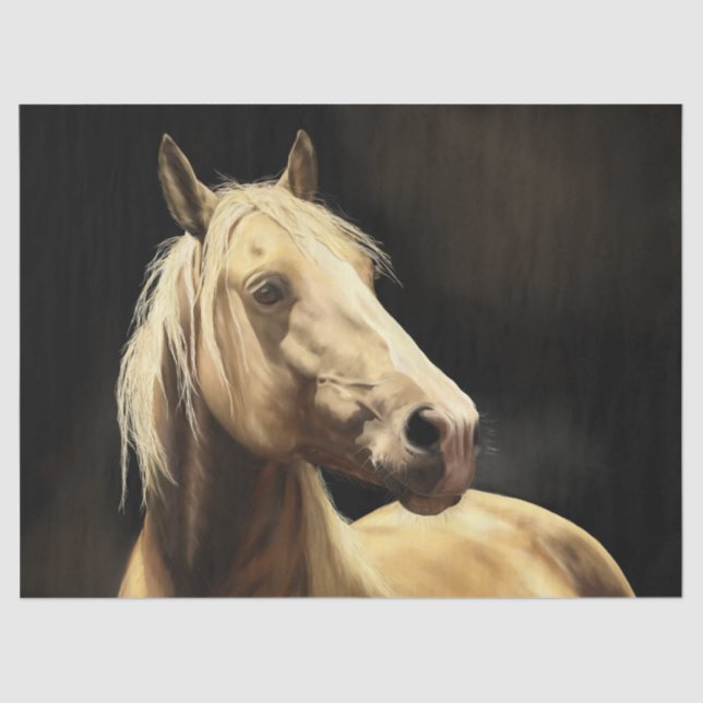 Palomino Wild Horse Painting Tissue Paper (Front)