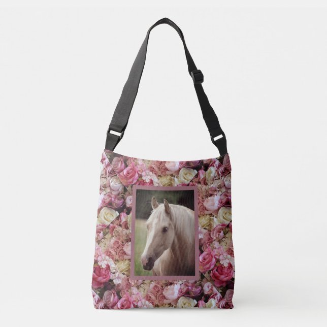 Palomino with peonies crossbody bag (Front)