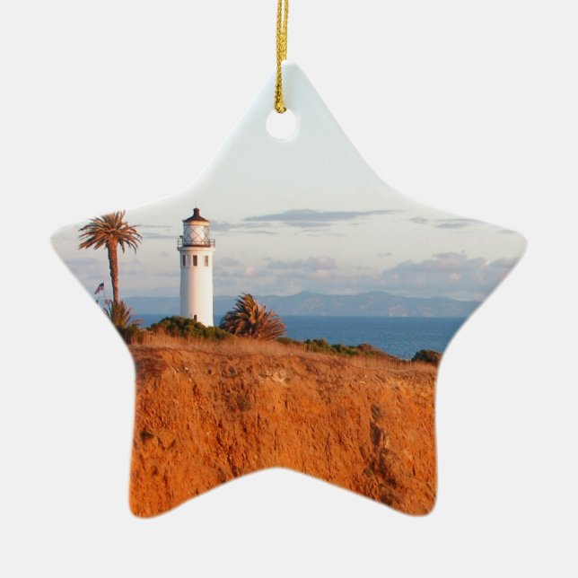 Palos Verdes Lighthouse Ceramic Ornament (Front)