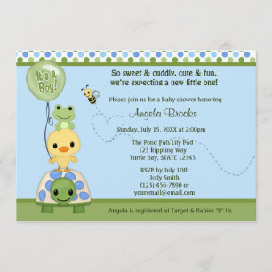 Pals Pals Baby shower de canard Invitation Tortue 
