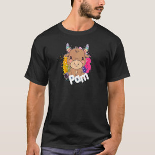 PAM Beautiful girl name with adorable little Cow T-Shirt