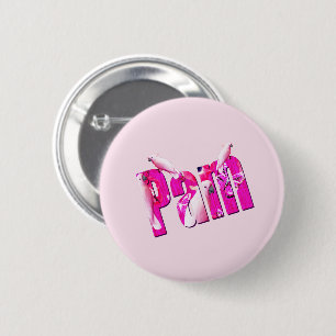 "Pam" Name Made With Australian Cockatoos, 2 Inch Round Button