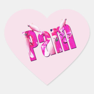 "Pam" Name Made With Australian Cockatoos, Heart Sticker