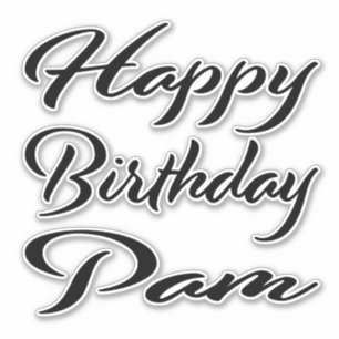 Pam Name Vorname black Sticker Geburtstag