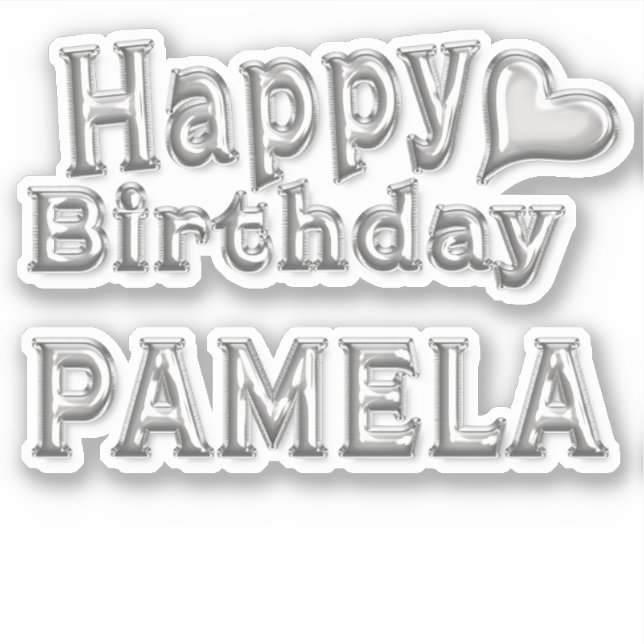 Pamela Happy Birthday Autocollants (Devant)