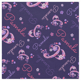 Pamela lettre P monogramme tissu de fleurs cardiaq