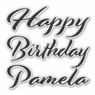 Pamela Name Vorname black Sticker Geburtstag