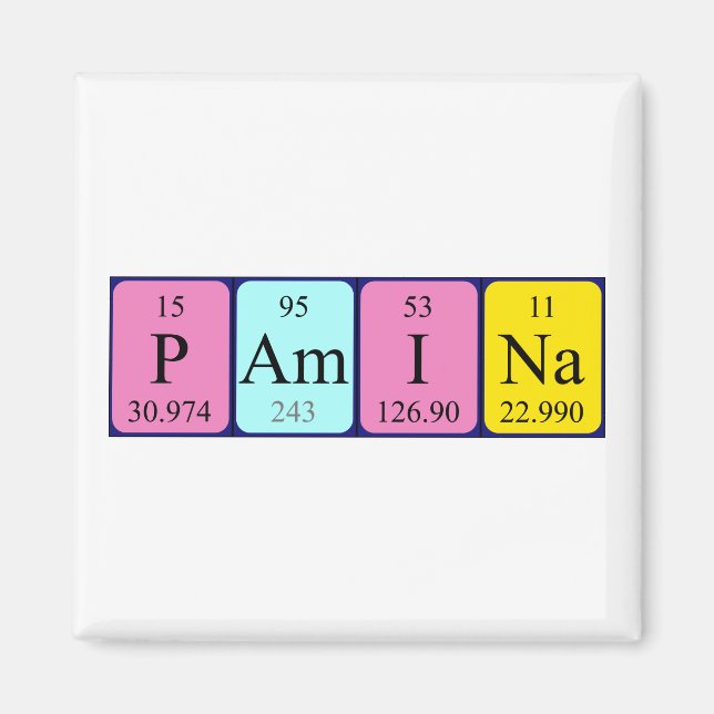 Pamina periodic table name magnet (Front)