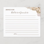 Pampa Grass Wedding Advice Card Shower<br><div class="desc">Add your information and for further customization,  click the link "click to customize further".
~ Check collection for matching games,  invitation,  signs,  and more ~</div>