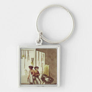 Pampa Indians at a Store in the Indian Market Keychain