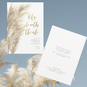 Pampas Before She Walks the Aisle Bridal Shower Invitation
