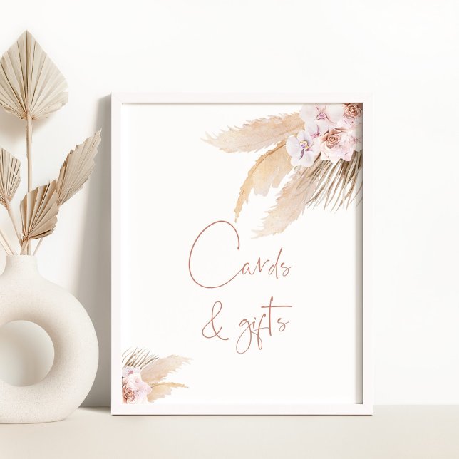 Pampas bohème herbe Cartes et cadeaux Poster (Créateur téléchargé)