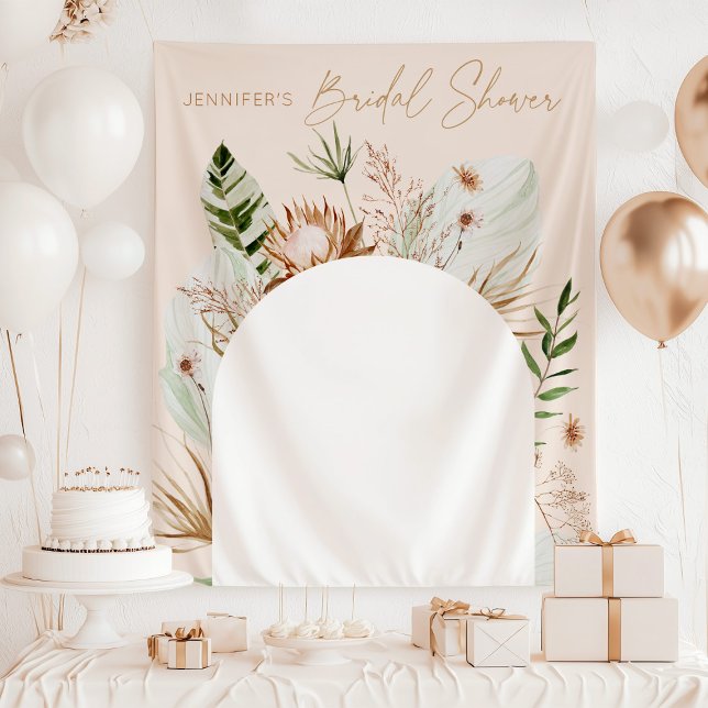 Pampas bohème herbe nuptiale tapisserie douche nup (Créateur téléchargé)