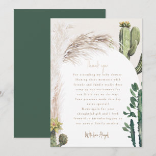 Pampas Cactus Baby Shower Thank You