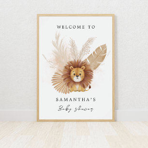 Pampas cute Lion baby shower Poster
