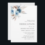 pampas dusty blue dedication invitation<br><div class="desc">Invite your family and friends with this blue floral bohemian pampas grass design baby dedication invitation. Personalize this template dedication invitation by adding your own text details. This invitation is perfect for boy baby dedications.</div>
