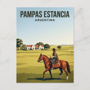 Pampas Estancia Horseback Riding Argentina Postcard