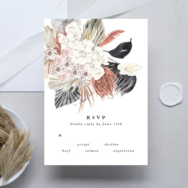 Pampas Fleur de Herbe Mariage tropical Jungle RSVP (Créateur téléchargé)