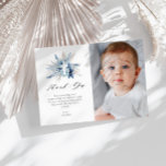 pampas floral baptism photo thank you card<br><div class="desc">elegant frame watercolor pampas grass photo card design. The text and wording along with other features of this design can be customized.</div>