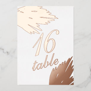 Pampas Gold Pressed  Foil Table Number