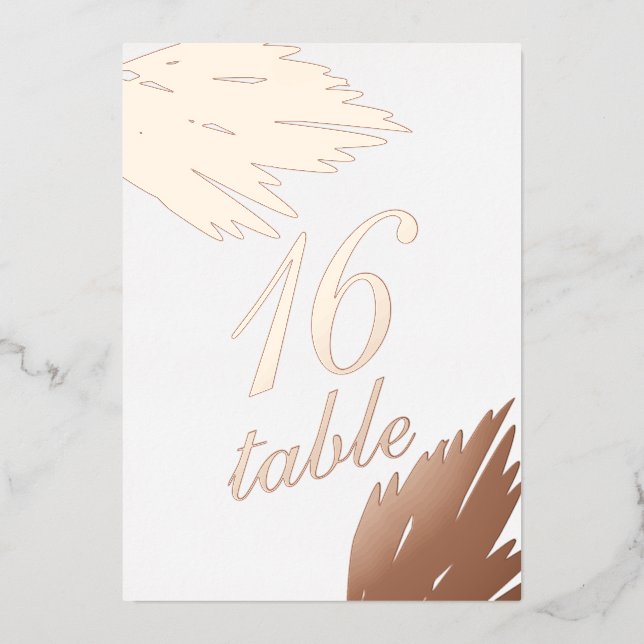 Pampas Gold Pressed  Foil Table Number (Front)