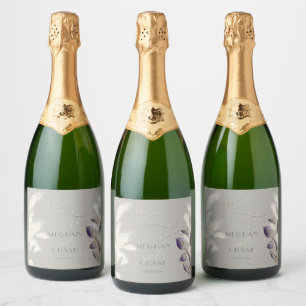 Pampas Grass Amethyst Anthurium Sparkling Wine Label