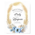 Pampas Grass and Dusty Blue Flower Wedding Welcome