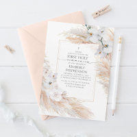 Pampas Grass and White Orchids First Communion