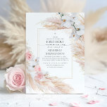 Pampas Grass and White Orchids First Communion Invitation<br><div class="desc">White flowers and pampas grasses first holy communion invitations</div>