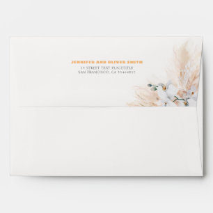 Pampas Grass and White Orchids Soft Pastel Envelope