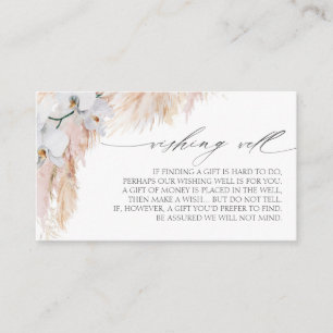 Pampas Grass and White Orchids Wishing Well Business Card