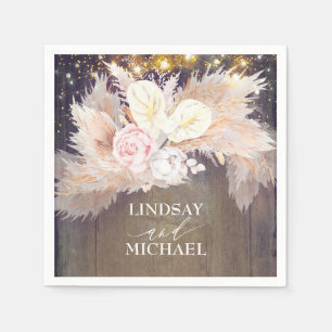 Pampas Grass Anthuriums Rustic Tropical Napkins